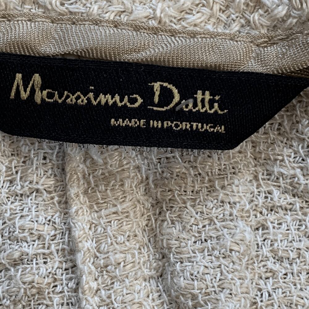 Massimo Dutti Linen Blend Textured Belted Cardigan Sweater Small Knit Minimalist - Picture 8 of 11